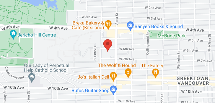 map of 108 3760 W 6TH AVENUE